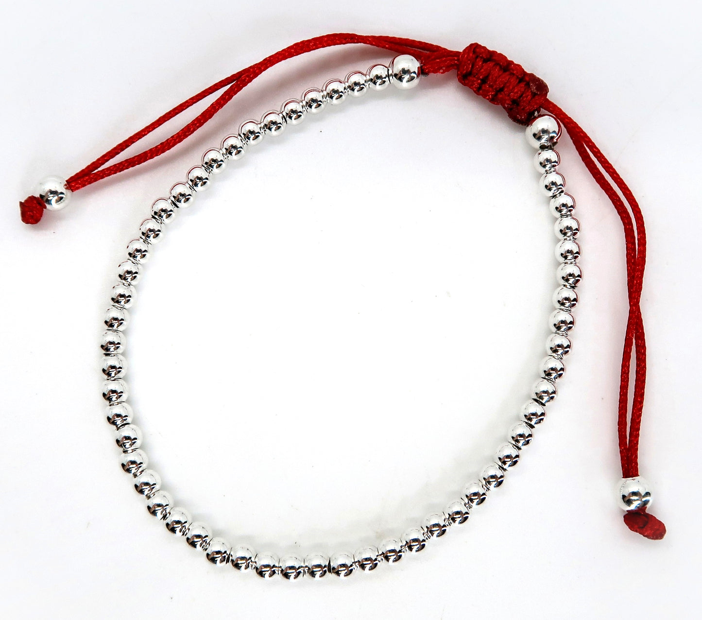 Pulsera de Plata Balines Hilo