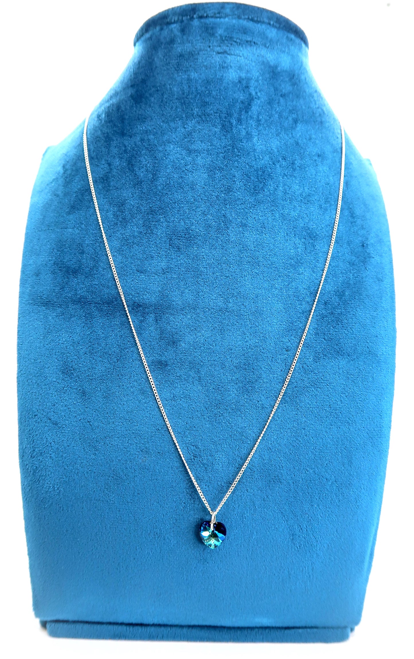 Dije Corazon - Piedra Swarovski Efecto Tornasol Chico 1cm