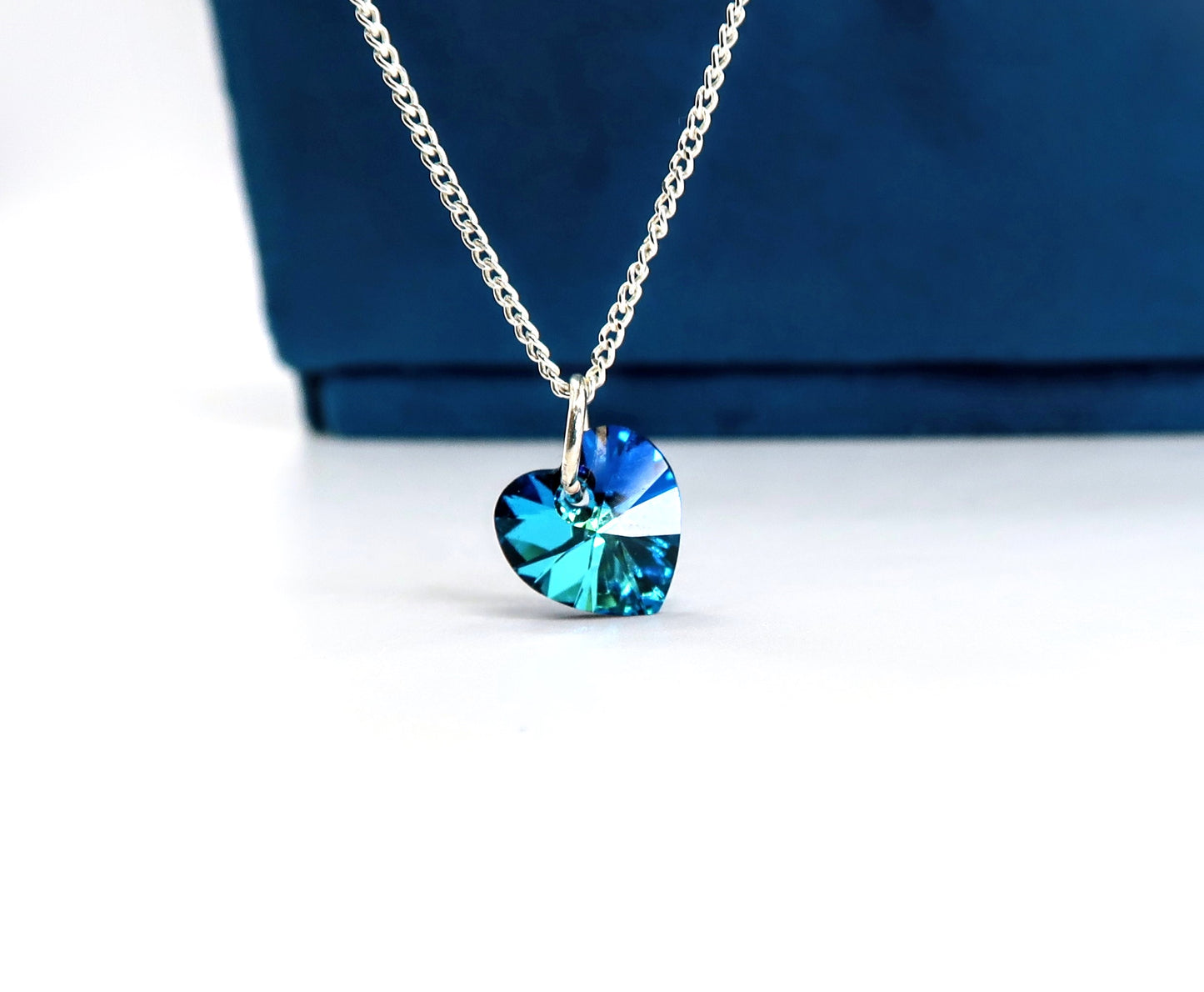 Dije Corazon - Piedra Swarovski Efecto Tornasol Chico 1cm