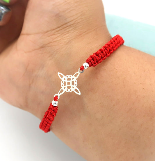 Pulsera de Nudo de Bruja Tejida