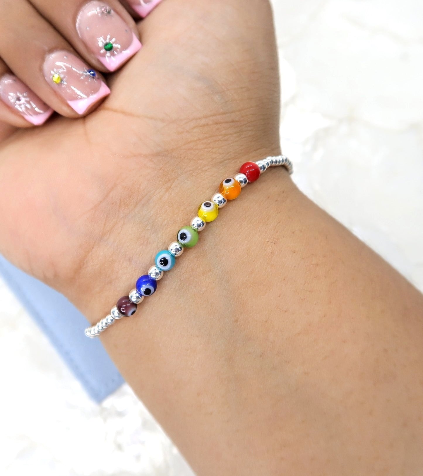 Pulsera de Ojo Turco Multicolor en Elástico