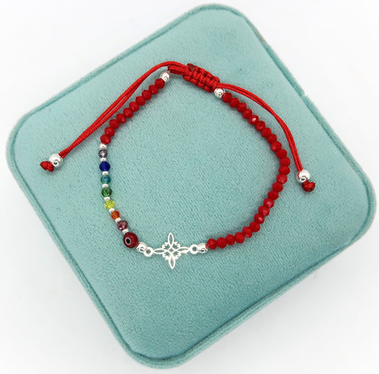 Pulsera de Nudo de Bruja, Ojo Turco y Chakras